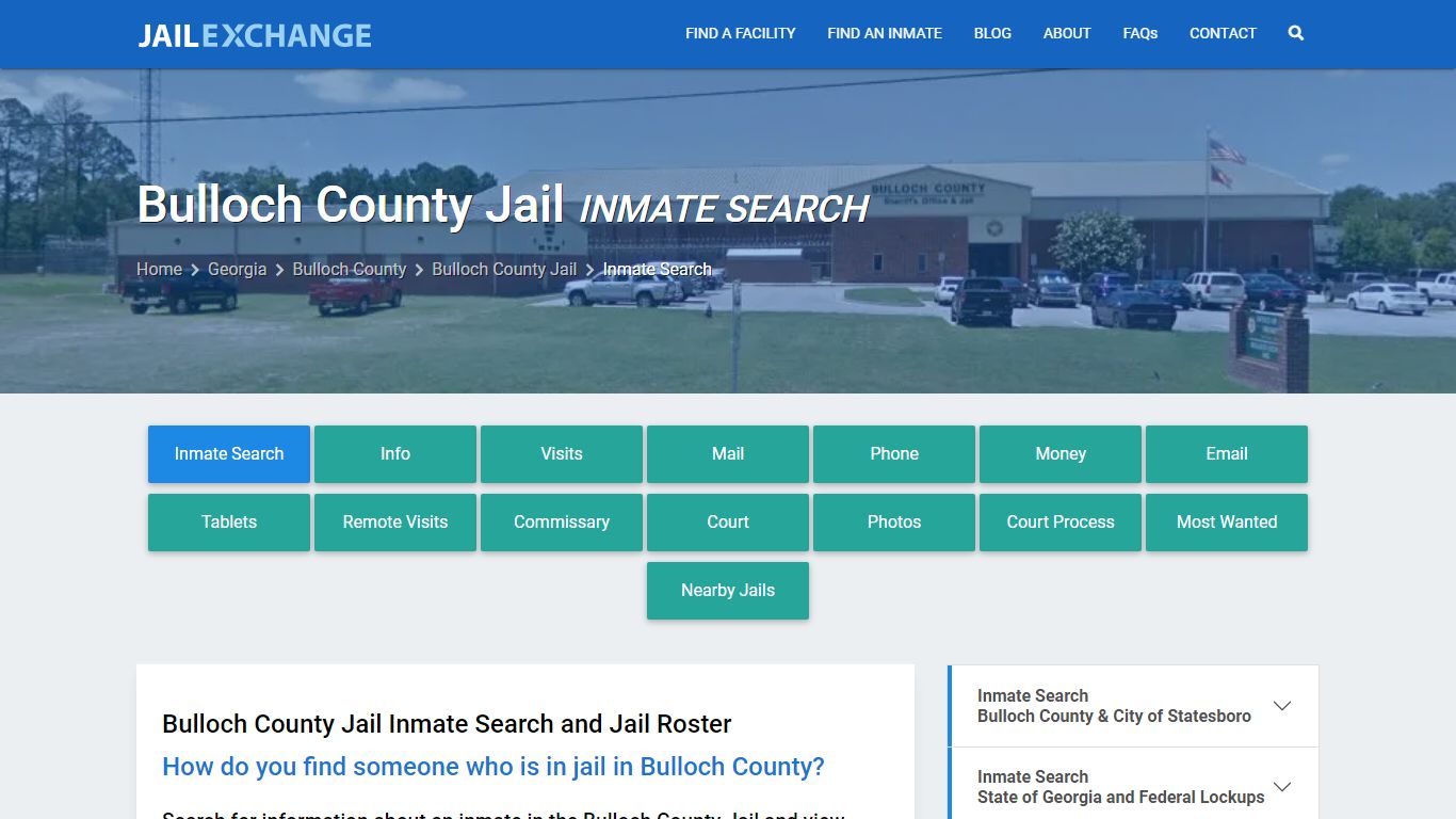 Bulloch County Jail Inmate Search - Jail Exchange